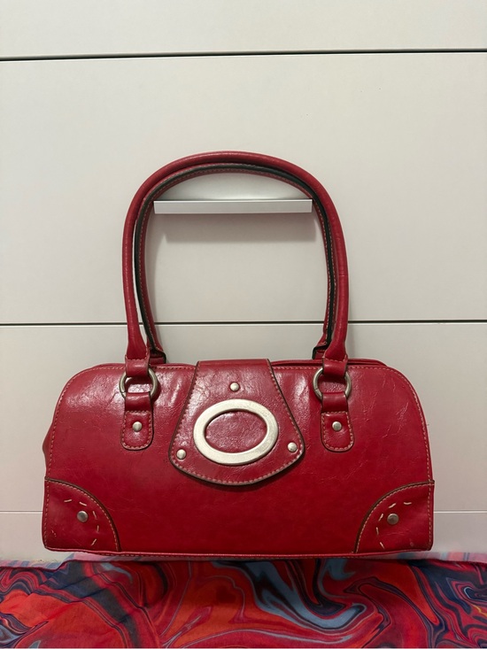 Handbags - Vintage Y2K Cherry Red Structured East West Baguette Bag 🍒✨